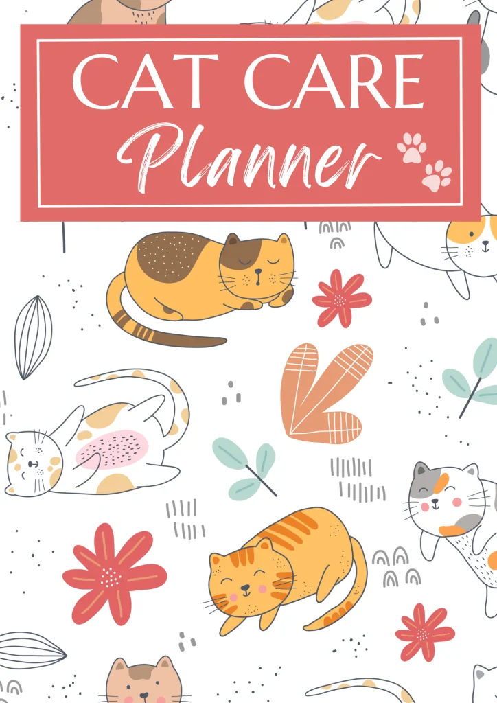 cat care planner available on Etsy